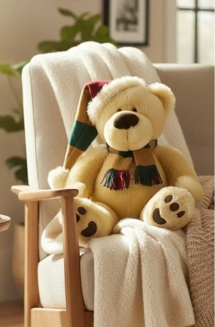 Winter Teddy Bear Brown With Stocking Hat and Scarf Large 22